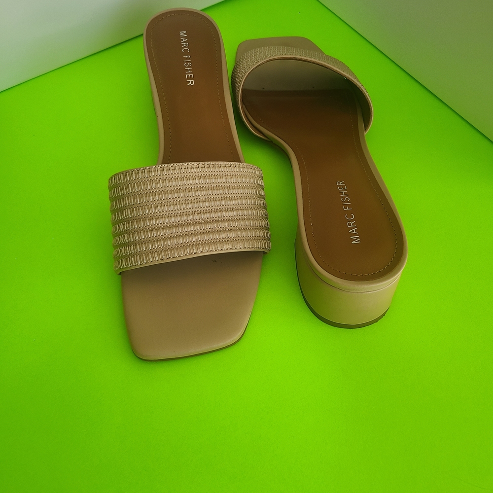 Marc Fisher Beige Slide Sandals for Women